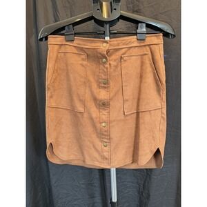 Jolie Size 7 Suede Like Brown Mini Skirt Stretch
